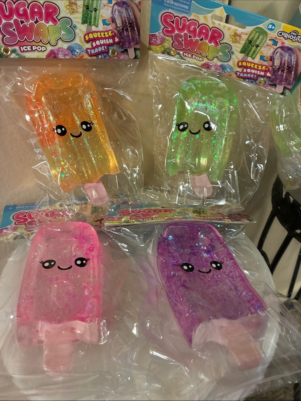 Sugar Swaps Glitter Ice  Pops Squishies - Set of 4